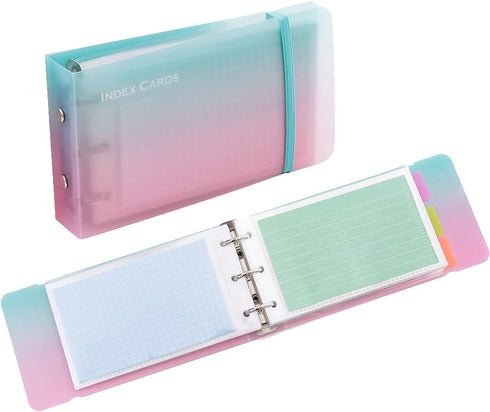 MANWU 35 index card Binder organizer with Plastic pocket Sleeves, small organized folder