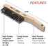 Lincoln Electric K3185-1 Carbon Steel Wire Brush, 4 x 16 Bristle Rows, 9.4" Length, Shoe Handle