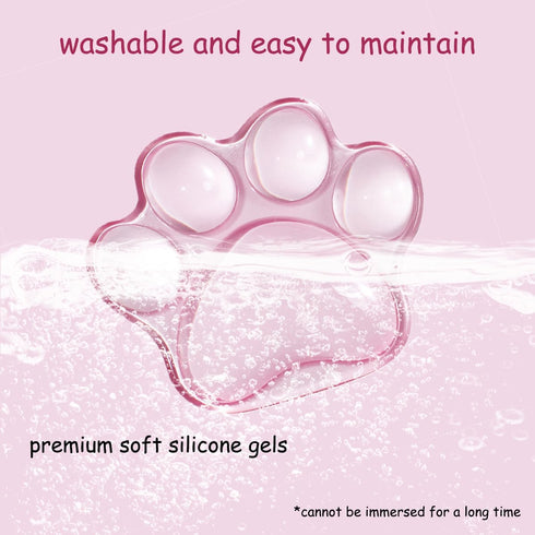 Hunfuthr Cat Paw Mouse Wrist Rest, Pink Gel Clear Mouse Wrist Support Pad, Cute Ergonomic Wrist Cushion for Mouse, Soft
