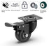 GBL 2" Heavy Duty Caster Wheels with Brakes, Set of 4, Up to 440Lbs, Silent Rubbered Trolley Wheels