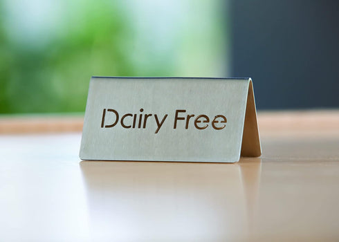 1C-BF-DAIRYFREE-MOD 3" 1.5" 1.5" Service Ideas Laser Cut Table Tent Sign, Dairy Free, Length x Width x Height