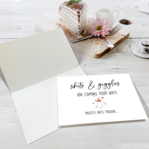 Obbyidk Funny Baby Shower Congrats Card for New Parents, Pregnancy Announcement Gift for Family Friends, Hilarious