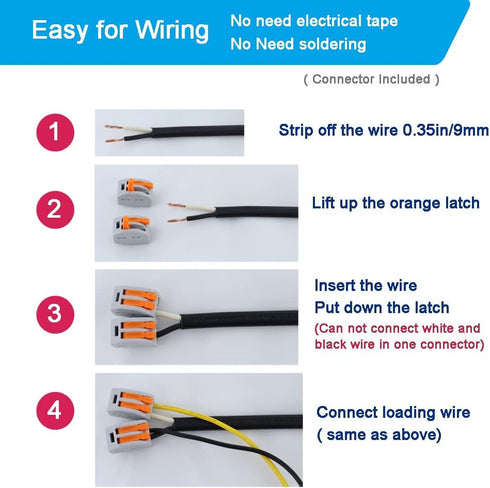 2 Prong Power Cord Replacement, 14AWG SJT Heavy Duty 6 Foot Pigtail AC Cable with Polarized Plug