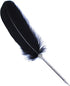 OPENDGO Feather Ballpoint Pen, Black Ink Vintage Feather Quill, Refined Plated Rod, Wedding Gift Signature Pen