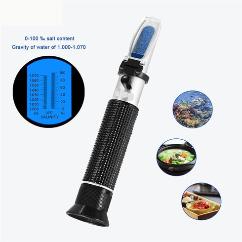 VGVGV 0-100% 1.000-1.070SG Brix Refractometer, Handheld Salinity Aquarium Refractometer Salinity Seawater Salinometer