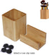 Enyuwlcm Bamboo Wooden Pen Holder Cup - Desk Business Card Holder Stand for Office Home School (2 Packs)