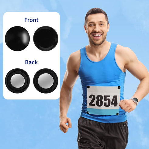 Asweir 12Pcs 3 Race Bib Clips, Suitable for Marathon Bib Boards for Runners, Colors of Bib Boards, Replaceable Safety