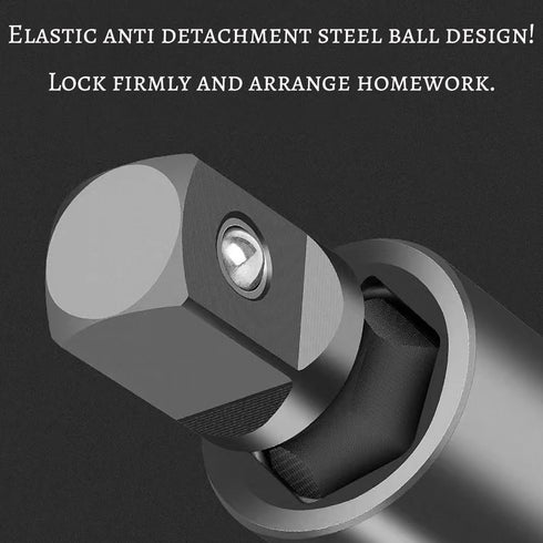 3 Pcs Universal Joint Swivel Socket Adapter Set, 1/4", 3/8" & 1/2" Drivers, Full Impact Grade Wobble Socket Wrench