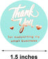 Thank You Stickers, 500pcs Round Labels with 4 Designs, Blue & Gold Foil, 1.5" Diameter for Business Gift Packaging