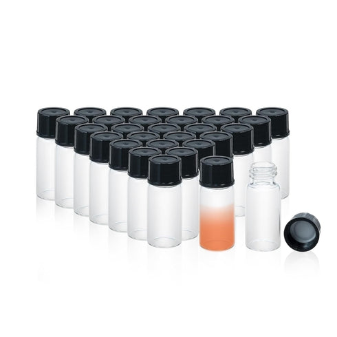 20PCS 10ML Clear Small Liquid Sample Glass Vials with Screw Caps, Leak-Proof for Lab and Essential Oils