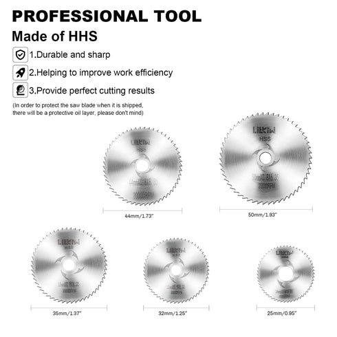 1/4-Inch Hex Shank Rotary Drill Saw(with 5PCS Blades),HSS Saw Disc Wheel Cutting Blades for Drills Rotary Tools