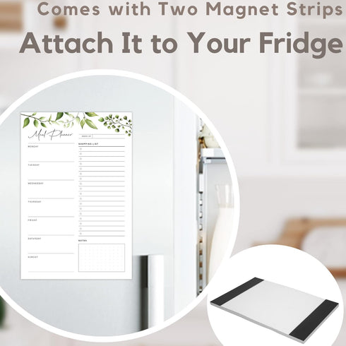 Magnetic Meal Planning Pad for Fridge, 52 Undated Tear-off Sheets, 6x9 Inch Meal Planner & Grocery List