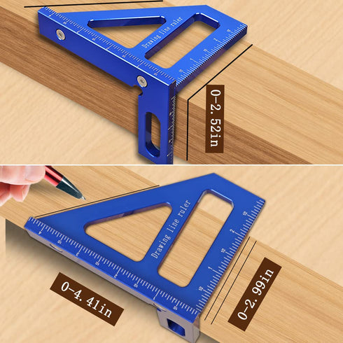 Imperial 3D Multi-Angle Measuring Ruler, Aluminum Alloy Woodworking Square Protractor for Engineers and Carpenters