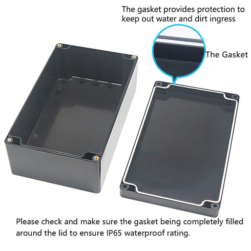 Zulkit Waterproof Plastic Project Box ABS IP65 Electrical Junction Box Enclosure Black 7.9 x 4.7 x 2.95 inch (200 x 120