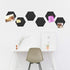 Navaris Hexagon Felt Board Tiles - Set of 6 Notice Memo Bulletin Boards with Push Pins, 5.9 x 7 inches (Dark Grey)
