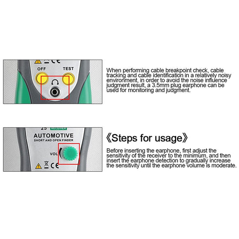 Fxsomgt 6-24V Automotive Short and Open Finder Circuit Tester, Car Circuit Breaker Finder DC Wire Tracer Electrical