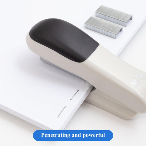 M&G Desktop Stapler (Grey) with 25 Sheet Capacity, Two Binding Modes & 1000 Staples for Office, School, Home