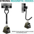 DIYMAG 8 Pack Black Magnetic Hooks, 110LBS Heavy Duty Strong Magnet Hooks with Metal Hanger for Home Kitchen Office