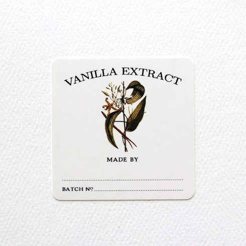 Vanilla Extract Labels - Pack of 12, Size 2" x 2"