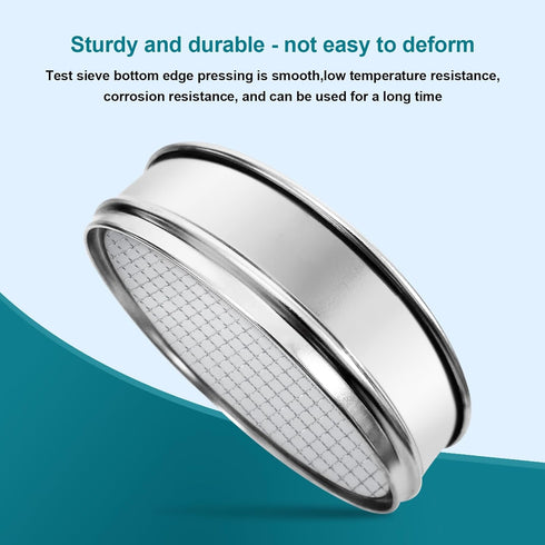 304 Stainless Steel Mesh Lab Sieve, 4(4.75mm) Mesh Aperture, 7.9 Inch Diameter for Industrial Laboratory