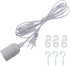 Rextin E26/E27 LED Light socket 13FT extension cord with On/Off switch and