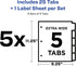 Avery 5-Tab Extra Wide Binder Dividers, White, Easy Print & Apply Clear Label Strip, 5 Sets (11440)