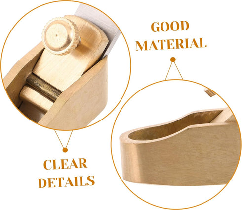 Toyvian Micro Brass Thumb Planer Tool for Violin Making Precision Mini Hand Planer for Woodworking Ergonomic Grip