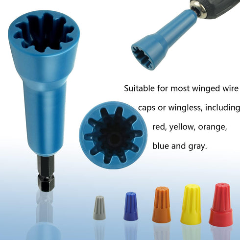 Wire Twisting Spinner,Spin-Twist Wire Connector Socket,Wire twist tool with 1/4" Chuck(Blue)