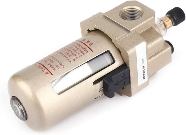 Fdit Lightweight 3/8" AL3000-03 Die-Casting Air Compressor Filter, Air Drain Filter for Home Use Oil Water Regulator