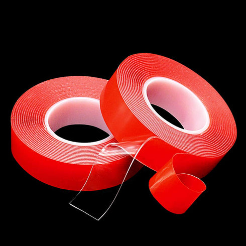 Glarks 6 Roll Acrylic Double Sided Weatherproof Tape, Heavy Duty Heat Resistant, Clear Sticker