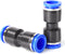 TAILONZ PNEUMATIC Blue Straight 1/8 inch Tube OD Push to Connect Tube Fittings, Pack of 2