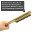 MAXMAN Brass Brush Set 4Pcs, Soft Brass Bristle Wire Brushes with 10 Inch Beechwood Handle, Metal Brush for Cleaning