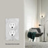 Decorative White Gray Marble Duplex Outlet Cover Plate for Bathroom Kitchen Bedroom, 4.5" x 2.76" (Plastic)