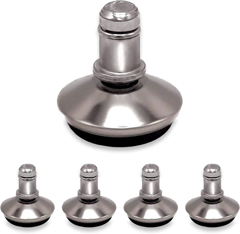 Office Chair Replacement Bell Glides, Set of 5 Low Profile Feet, Dia 7/16"(11mm) Stem for Most Chairs (Silver)