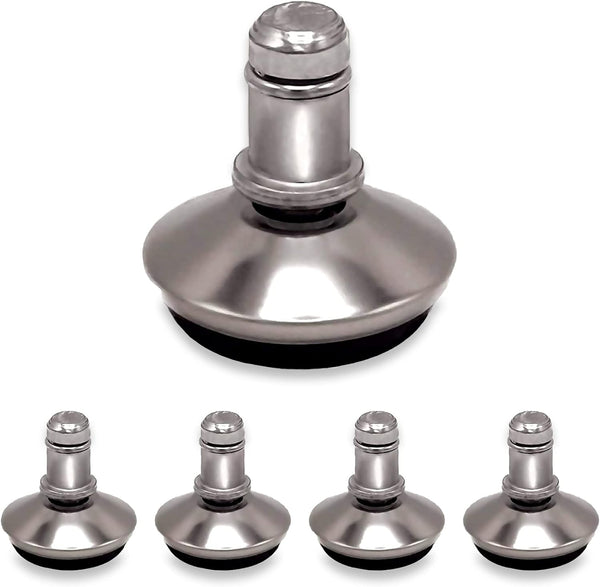 Office Chair Replacement Bell Glides, Set of 5 Low Profile Feet, Dia 7/16"(11mm) Stem for Most Chairs (Silver)