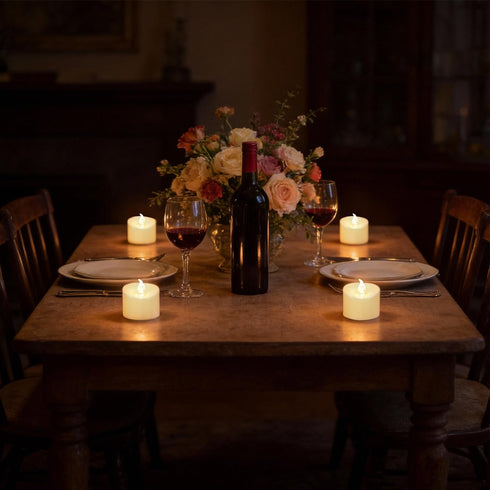 XRABTVSK 24 Pack 100H+, LED Tea Lights, Last Warm White Flickering Light(Ivory Base)