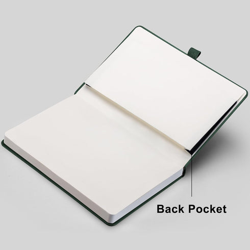 RETTACY Blank Journal Notebook 2-Pack, A5 Sketch Book with 192 Pages, Leather Hardcover, 5.7'' × 8.3'' (Black & Green)