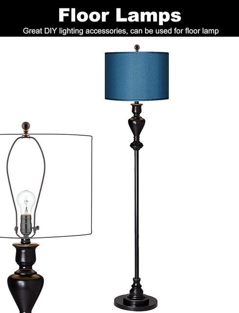 Bronze Lamp Shade Harp with Lamp Finials, 12 Inch Set for Table & Floor Lamps, E26 Light Base Adapter