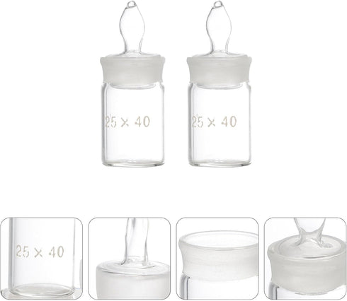 Hemobllo Glass Beakers 2pcs, Weighing Bottle Chemistry Laboratory Equipment Pycnometer Flask for Specific Gravity