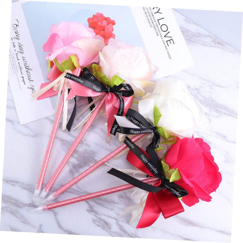 EXCEART 8 Pcs Stylus Pen Artificial Peony Ornaments Stationery Pen Funny Ballpoint Pens Flower Signature Pen Fashion Pen Creative Pen Signature Ballpoint Pens Colored Pens Office Bulk by EXCEART