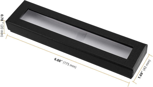 SEUNMUK 42 Pcs Black Empty Pen Gift Box, Cardboard Display Cases with Clear Window for Jewelry Gift Business