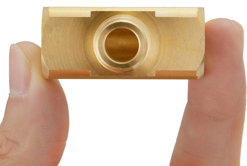 2 PCS Brass Pipe Fitting Barstock Male Branch Tee T Adapter 1/4" NPT Female x 1/4" NPT Male (Pack of 2)