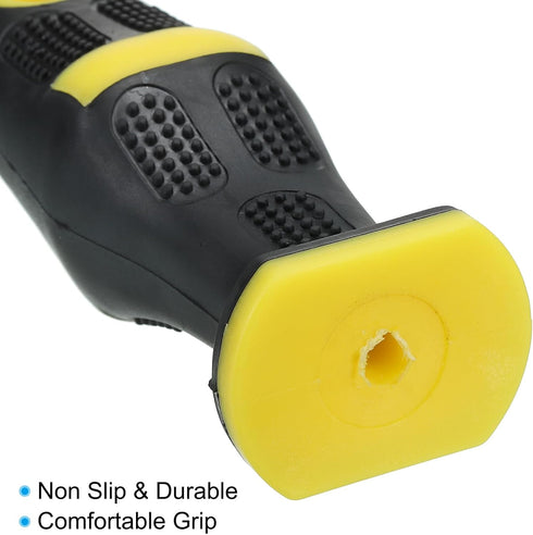 PATIKIL 4.5 Inch Plastic File Handle, 5 Pack Replacement Accessories for 0.22" Diameter File, Black Yellow