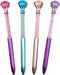 Diamond Pens Pack of 4, Cute Retractable Ballpoint Pens with Rhinestones, Crystal Bling, Blue Gel Ink for Women Gifts