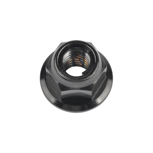 Wanyifa M6 M8 M10 M12 Pack 6 (M6 1.0mm, Titanium Flanged Metal Lock Nut for Motorcycle Cars of Pitch Black)