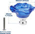 Yetaha Blue Crystal Drawer Knobs, 5PCS Rose Shape Glass Handles for Cabinet Pulls, with Screws