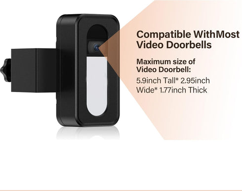 Anti-Theft Video Doorbell Mount, No-Drill Mounting Bracket Accessories for Most Models, Houses, Apartments, Businesses