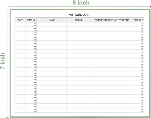 Visitors Register Book - Visitor Log Book with 120 Pages, 9" X 7", Green Hardbound Cover for Wedding Reception and