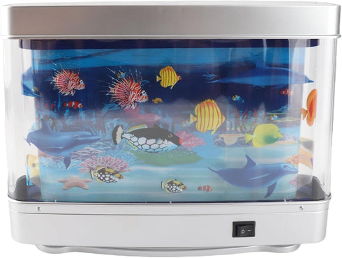 LiebeWH Artificial Aquarium Night Light with Mini Fake Fish Tank Lamp USB Powered Desk Decor for Kids Baby Sensory Play