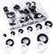 Glarks 200Pcs Black/White Round Rubber Grommet Assortment Kit - 9 Sizes for Electrical Wiring